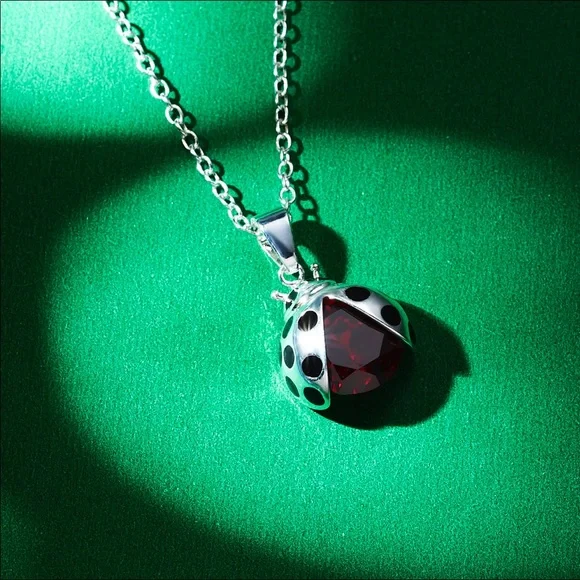 NEW Pretty Silver LADYBUG NECKLACE - Picture 3 of 5
